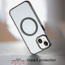 For iPhone 15 Case Trans-Clear Metal Buttons Acrylic Cover + 2 Tempered Glass