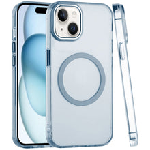For iPhone 15 Case Trans-Clear Metal Buttons Acrylic Cover + 2 Tempered Glass
