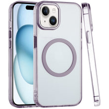 For iPhone 15 Case Trans-Clear Metal Buttons Acrylic Cover + 2 Tempered Glass