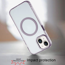 For iPhone 15 Case Trans-Clear Metal Buttons Acrylic Cover + 2 Tempered Glass