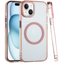 For iPhone 15 Case Trans-Clear Metal Buttons Acrylic Cover + 2 Tempered Glass