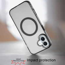 For iPhone 16 6.1inch Case Metal Buttons Trans-Clear Phone Cover +Tempered Glass