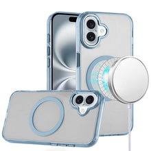For iPhone 16 6.1inch Case Metal Buttons Trans-Clear Phone Cover +Tempered Glass