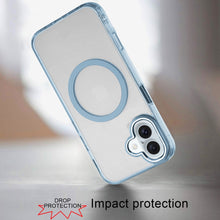 For iPhone 16 6.1inch Case Metal Buttons Trans-Clear Phone Cover +Tempered Glass