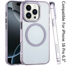 For iPhone 16 Pro 6.3in Case Trans-Clear Metal Buttons Cover + Tempered Glass