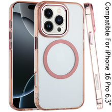 For iPhone 16 Pro 6.3in Case Trans-Clear Metal Buttons Cover + Tempered Glass