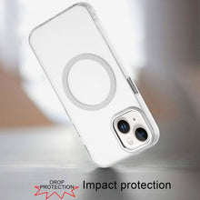 For iPhone 13/14 Case Trans-Clear Acrylic with Metal Buttons + Tempered Glass