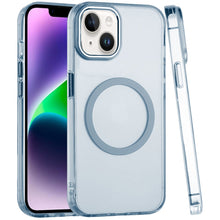 For iPhone 13/14 Case Trans-Clear Acrylic with Metal Buttons + Tempered Glass