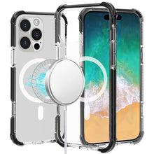 For iPhone 16 PRO MAX Case Magnetic Circle Acrylic Hybrid Cover + Tempered Glass
