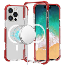 For iPhone 16 PRO MAX Case Magnetic Circle Acrylic Hybrid Cover + Tempered Glass