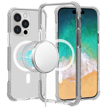 For iPhone 16 PRO MAX Case Magnetic Circle Acrylic Hybrid Cover + Tempered Glass