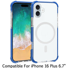 For iPhone 16 Plus 6.7in Case Magnetic Circle Acrylic Hybrid + Tempered Glass