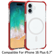 For iPhone 16 Plus 6.7in Case Magnetic Circle Acrylic Hybrid + Tempered Glass
