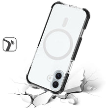 For iPhone 16 6.1inch Case Magnetic Circle Acrylic Hybrid Cover + Tempered Glass