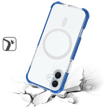 For iPhone 16 6.1inch Case Magnetic Circle Acrylic Hybrid Cover + Tempered Glass