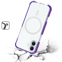 For iPhone 16 6.1inch Case Magnetic Circle Acrylic Hybrid Cover + Tempered Glass