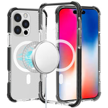 For iPhone 16 Pro 6.3in Case Magnetic Circle Acrylic Hybrid + Tempered Glass