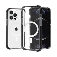 For iPhone 12 Pro Max Case Magnetic Circle Acrylic Tough Cover + Tempered Glass