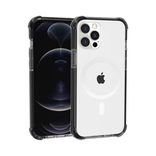 For iPhone 11 6.1 in. Case Magnetic Circle Acrylic Tough Cover + Tempered Glass