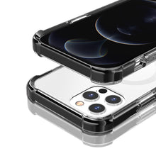 For iPhone 12 Pro Max Case Magnetic Circle Acrylic Tough Cover + Tempered Glass