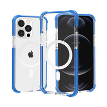 For iPhone 12 Pro Max Case Magnetic Circle Acrylic Tough Cover + Tempered Glass