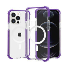 For iPhone 11 6.1 in. Case Magnetic Circle Acrylic Tough Cover + Tempered Glass