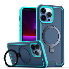 For iPhone 13 Pro Max 6.7 inch Case Magnetic Circle Metal Stand Fused Cover