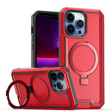For iPhone 13 Pro Max 6.7 inch Case Magnetic Circle Metal Stand Fused Cover