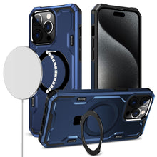 For iPhone 15 Pro Max Case Magnetic Circle Stand Shockproof +2 Screen Protectors