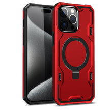 For iPhone 11 6.1 in. Case Magnet Circle Stand Shockproof Cover + Tempered Glass