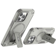 For iPhone 15 Pro Max Case Magnetic Circle Rugged Grip Stand + 2 Tempered Glass