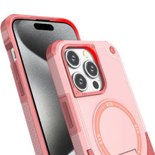For iPhone 15 Pro Max Case Magnetic Circle Rugged Grip Stand + 2 Tempered Glass