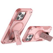 For iPhone 15 Pro Max Case Magnetic Circle Rugged Grip Stand + 2 Tempered Glass