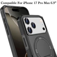 For iPhone 17 Pro Max Case Magnetic Circle Rugged Grip Kickstand +Tempered Glass