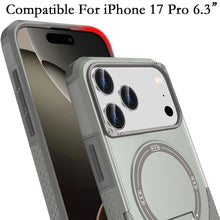 For iPhone 17 PRO Case Magnetic Circle Rugged Grip Kickstand + Tempered Glass
