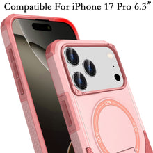 For iPhone 17 PRO Case Magnetic Circle Rugged Grip Kickstand + Tempered Glass