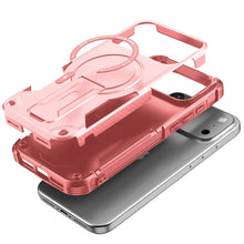 For iPhone 17 PRO Case Magnetic Circle Rugged Grip Kickstand + Tempered Glass