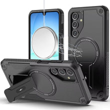 For Samsung A17 5G Case Magnetic Circle Rugged Grip Kickstand + Tempered Glass