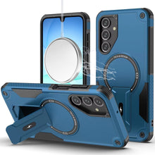For Samsung A17 5G Case Magnetic Circle Rugged Grip Kickstand + Tempered Glass