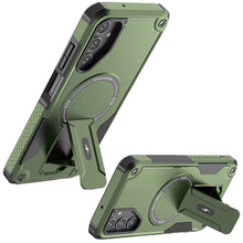 For Samsung A17 5G Case Magnetic Circle Rugged Grip Kickstand + Tempered Glass