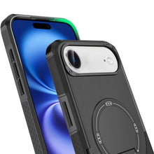 For iPhone Air Case Magnetic Circle Rugged Grip with Kickstand + Tempered Glass