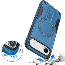For iPhone Air Case Magnetic Circle Rugged Grip with Kickstand + Tempered Glass