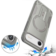 For iPhone Air Case Magnetic Circle Rugged Grip with Kickstand + Tempered Glass