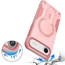 For iPhone Air Case Magnetic Circle Rugged Grip with Kickstand + Tempered Glass