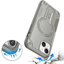 For iPhone 13/14 Case Magnetic Circle Rugged Grip Kickstand + Tempered Glass