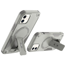 For iPhone 11 6.1 in. Case Magnetic Circle Rugged Grip Kickstand +Tempered Glass