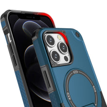 For iPhone 12 Pro Max Case Magnetic Circle Rugged Grip Kickstand +Tempered Glass