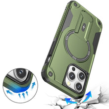 For iPhone 12 Pro Max Case Magnetic Circle Rugged Grip Kickstand +Tempered Glass