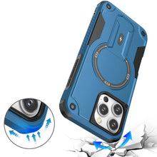 For iPhone 16 Pro 6.3in Case Magnetic Circle Grip Kickstand + Tempered Glass