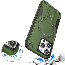 For iPhone 16 Pro 6.3in Case Magnetic Circle Grip Kickstand + Tempered Glass